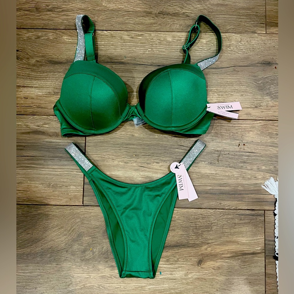 Green Victoria Secret Bikini Push UP Top